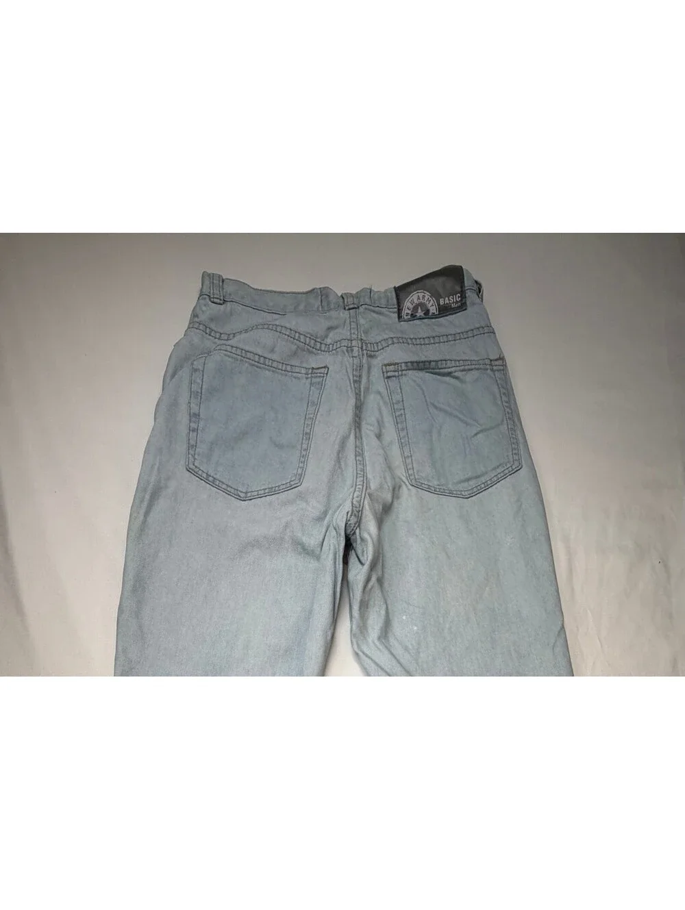 New Army Basic Men's Jeans Tapered Leg Mid-Rise Light Wash Zip Size 28 Blue